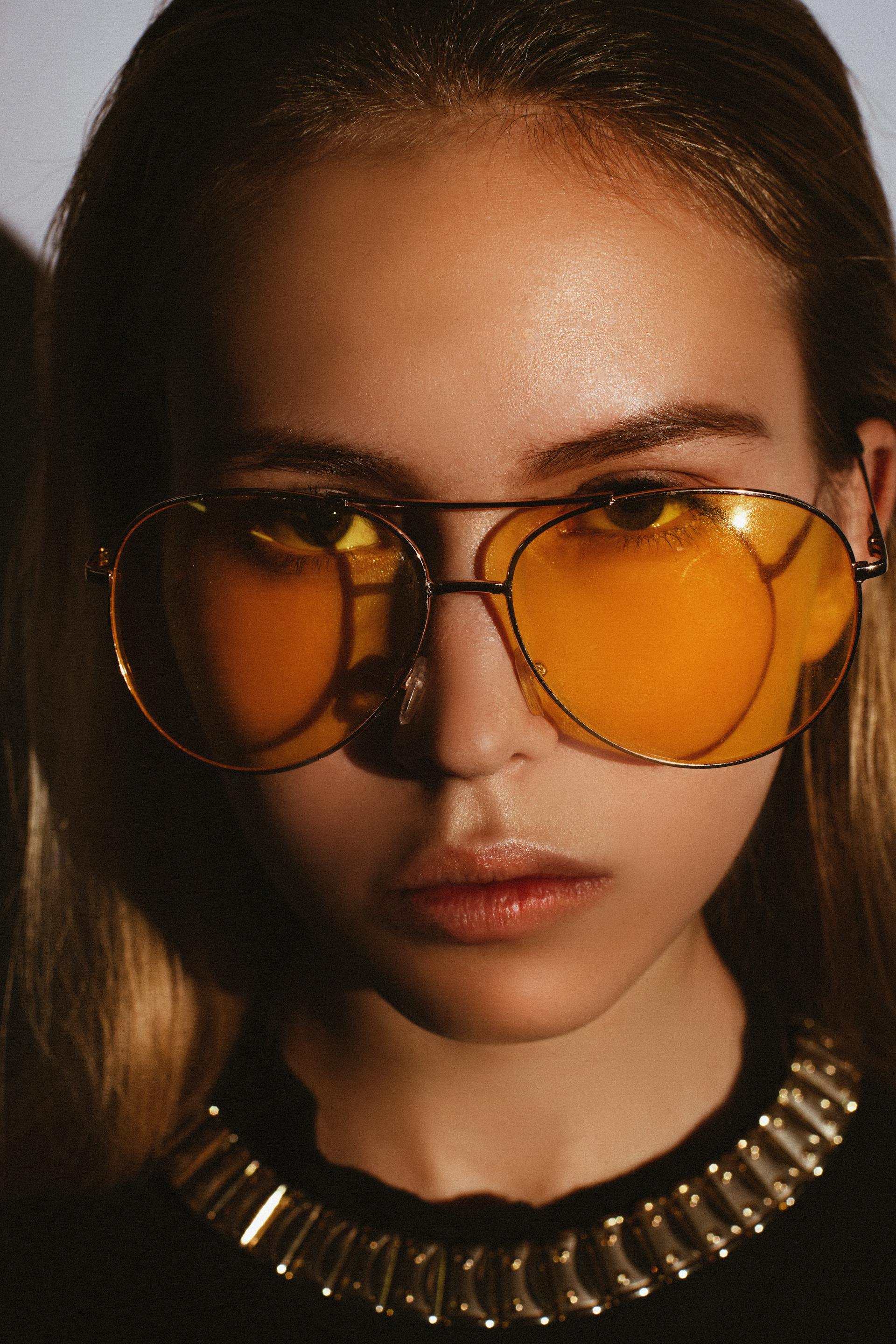 Editorial portrait in statement eyewear