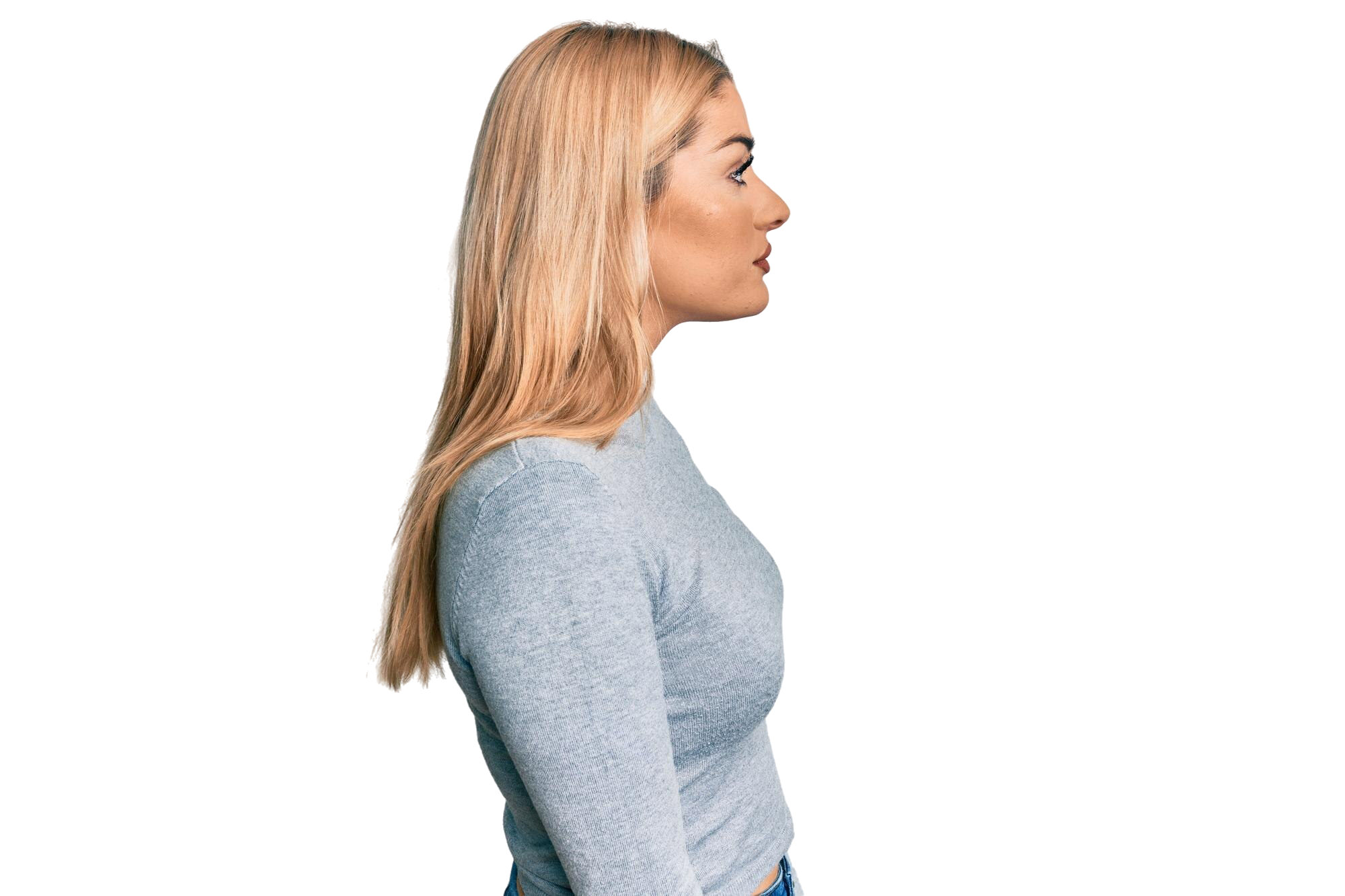 Side profile of a patient — interactive facial aesthetics map